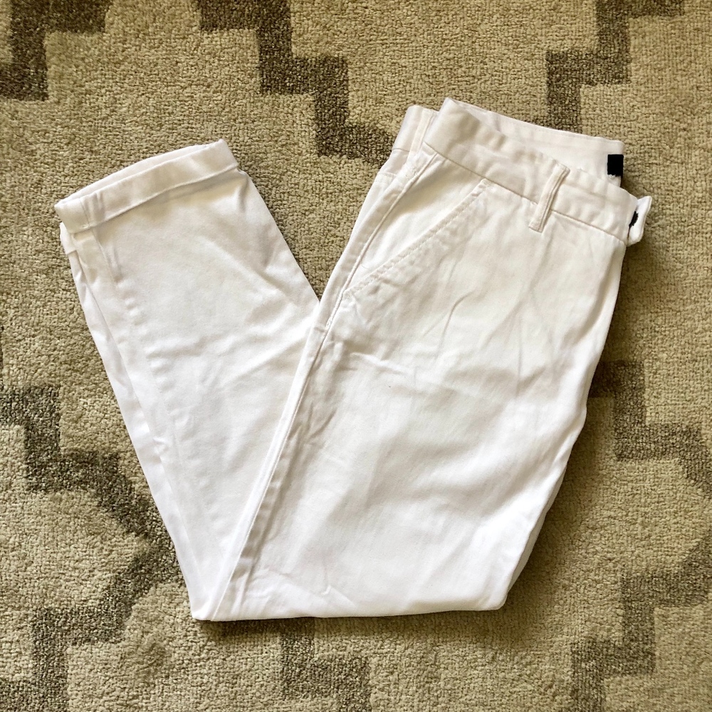 Calvin Klein Cuffed Cropped White Trousers